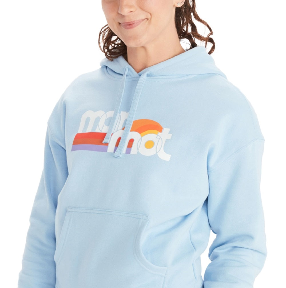Moletom com capuz feminino Marmot Oceanside Graphic Print Azul Tamanho X-G