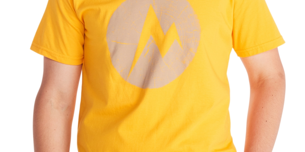 Camiseta masculina de manga curta Transporter da Marmot, amarela, tamanho XL