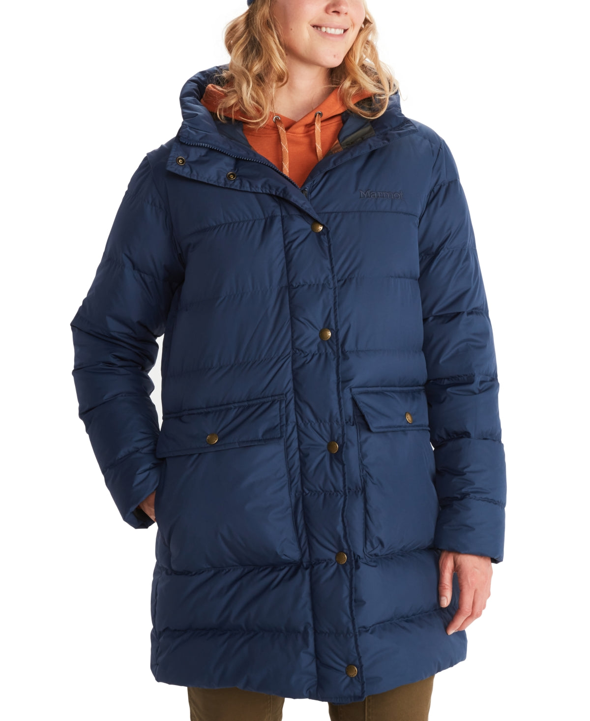 Jaqueta Parka Marmot Strollbridge Down Feminina Azul Tamanho Grande