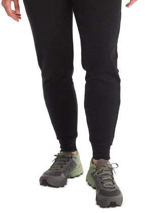 Calça de moletom feminina Marmot com logo, preta, tamanho pequeno
