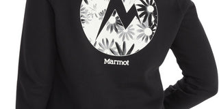 Moletom com capuz feminino Marmot Daisy Logo Graphic de peso médio, preto, tamanho grande