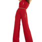 Macacão feminino GUESS Madeline com detalhe de corrente e alças finas, vermelho, tamanho X-G