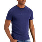 Camiseta masculina GUESS de manga curta com logotipo bordado Pima, azul, tamanho médio