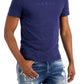 Camiseta masculina GUESS de manga curta com logotipo bordado Pima, azul, tamanho médio