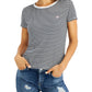 Camiseta feminina com logo GUESS, preta, tamanho pequeno