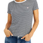 Camiseta feminina com logo GUESS, preta, tamanho pequeno