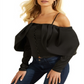 Blusa feminina GUESS Yessica ombro a ombro preta tamanho médio