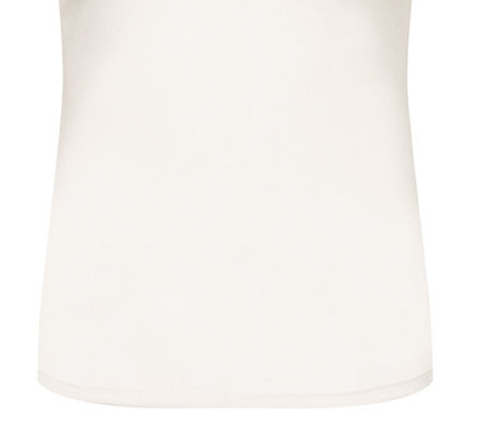 Blusa feminina sem mangas com decote falso e logotipo GUESS, branca, tamanho grande