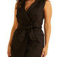 Vestido feminino GUESS sem mangas com abotoamento duplo, preto, tamanho grande
