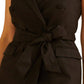 Vestido feminino GUESS sem mangas com abotoamento duplo, preto, tamanho grande