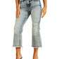 Calça jeans curta flare Ayla Kick feminina GUESS, azul, tamanho 31