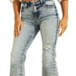 Calça jeans curta flare Ayla Kick feminina GUESS, azul, tamanho 31