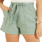 GUESS Shorts cargo femininos Brynn com cinto de linho, verde, tamanho grande