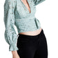 Blusa envolvente Kamy Eyelet GUESS feminina verde tamanho grande
