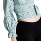 Blusa envolvente Kamy Eyelet GUESS feminina verde tamanho grande
