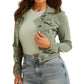 Jaqueta Trucker Feminina GUESS com Botões Verde Tamanho P