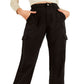 Calça cargo feminina Bowie da GUESS, preta, tamanho 28