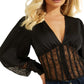 Blusa espartilho de renda Amira feminina GUESS preta tamanho grande