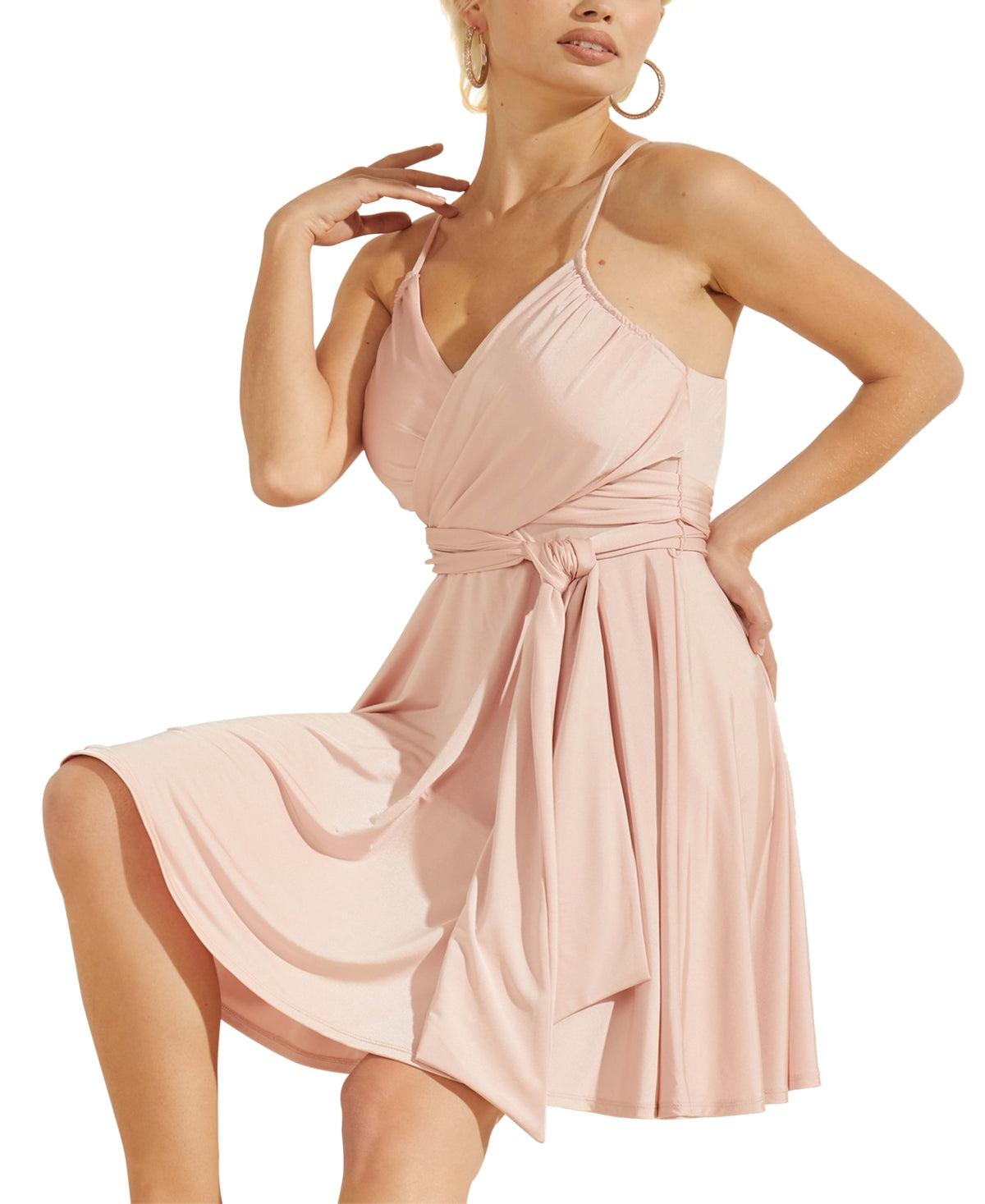 Vestido sem mangas Lysandra GUESS feminino rosa tamanho pequeno