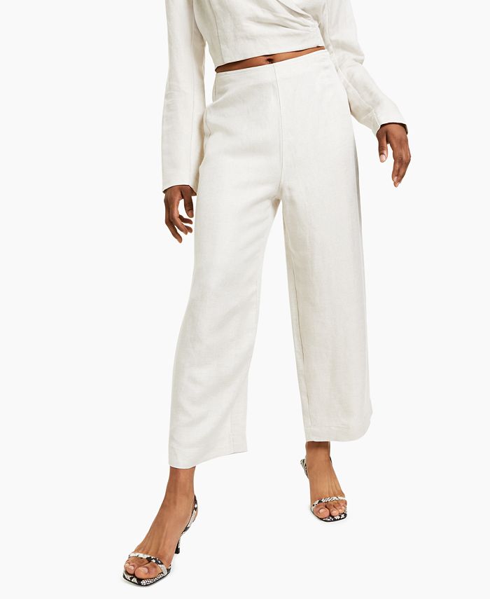 Calça Guess Karter Linho Misto Feminina Branca Tamanho 2