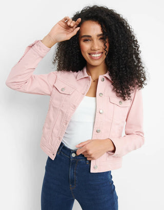 GUESS Women's Stevie Denim Trucker Jacket Pink Size Small