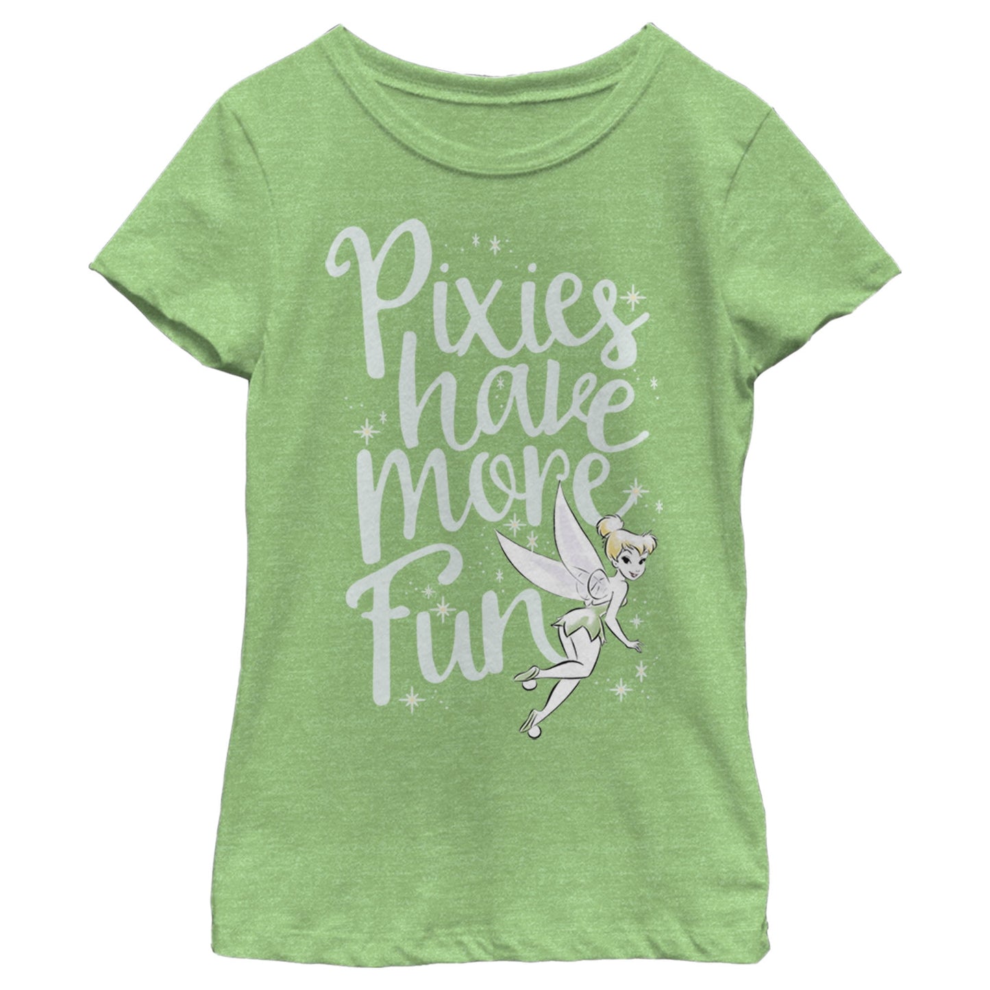 Camiseta estampada Disney Girl's Tinkerbell Pixies Have More Fun, verde, tamanho médio