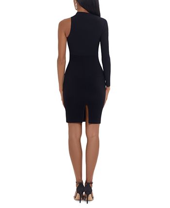 Vestido de coquetel Betsy &amp; Adam feminino, ombro único, preto, tamanho 6