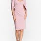 Vestido feminino Betsy &amp; Adam com mangas compridas e máscara facial rosa, tamanho 6
