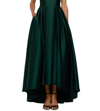 Vestido de baile Betsy &amp; Adam feminino de cetim alto e baixo, verde, tamanho 4
