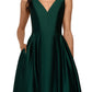 Vestido de baile Betsy &amp; Adam feminino de cetim alto e baixo, verde, tamanho 10