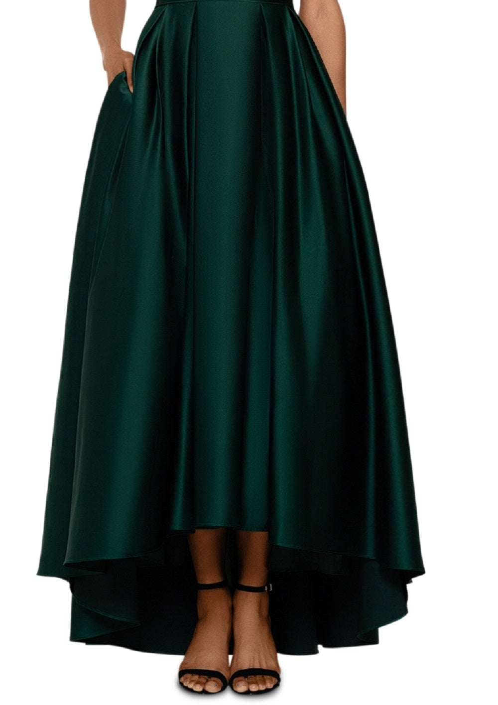 Vestido de baile Betsy &amp; Adam feminino de cetim alto e baixo, verde, tamanho 10