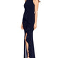 Vestido de crepe com babados Betsy &amp; Adam feminino Scuba, preto, tamanho 14