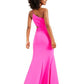 Vestido de crepe com recorte de um ombro só feminino Betsy &amp; Adam, rosa, tamanho 8