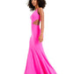 Vestido de crepe com recorte de um ombro só feminino Betsy &amp; Adam, rosa, tamanho 8