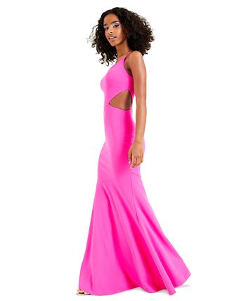 Vestido de crepe com recorte de um ombro só feminino Betsy &amp; Adam, rosa, tamanho 8