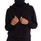 Moletom com capuz feminino Betsy &amp; Adam Solid Built in Mask, preto, tamanho médio