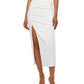 Vestido midi de um ombro só feminino Betsy &amp; Adam, branco, tamanho 4