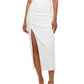 Vestido midi de um ombro só feminino Betsy &amp; Adam, branco, tamanho 12