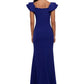 Vestido de alças com babados Betsy &amp; Adam feminino, azul, tamanho 4