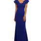 Vestido de alças com babados Betsy &amp; Adam feminino, azul, tamanho 12