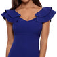 Vestido de alças com babados Betsy &amp; Adam feminino, azul, tamanho 12