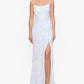 Vestido de festa feminino Betsy &amp; Adam com lantejoulas, branco, tamanho 0