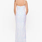 Vestido de festa feminino Betsy &amp; Adam com lantejoulas, branco, tamanho 0