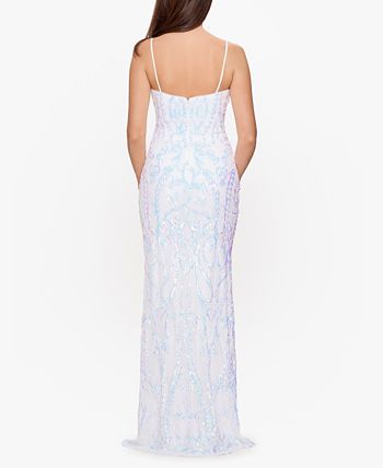 Vestido de festa feminino Betsy &amp; Adam com lantejoulas, branco, tamanho 6
