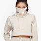 Moletom com capuz feminino Betsy &amp; Adam Cropped Cozy, marrom, tamanho pequeno