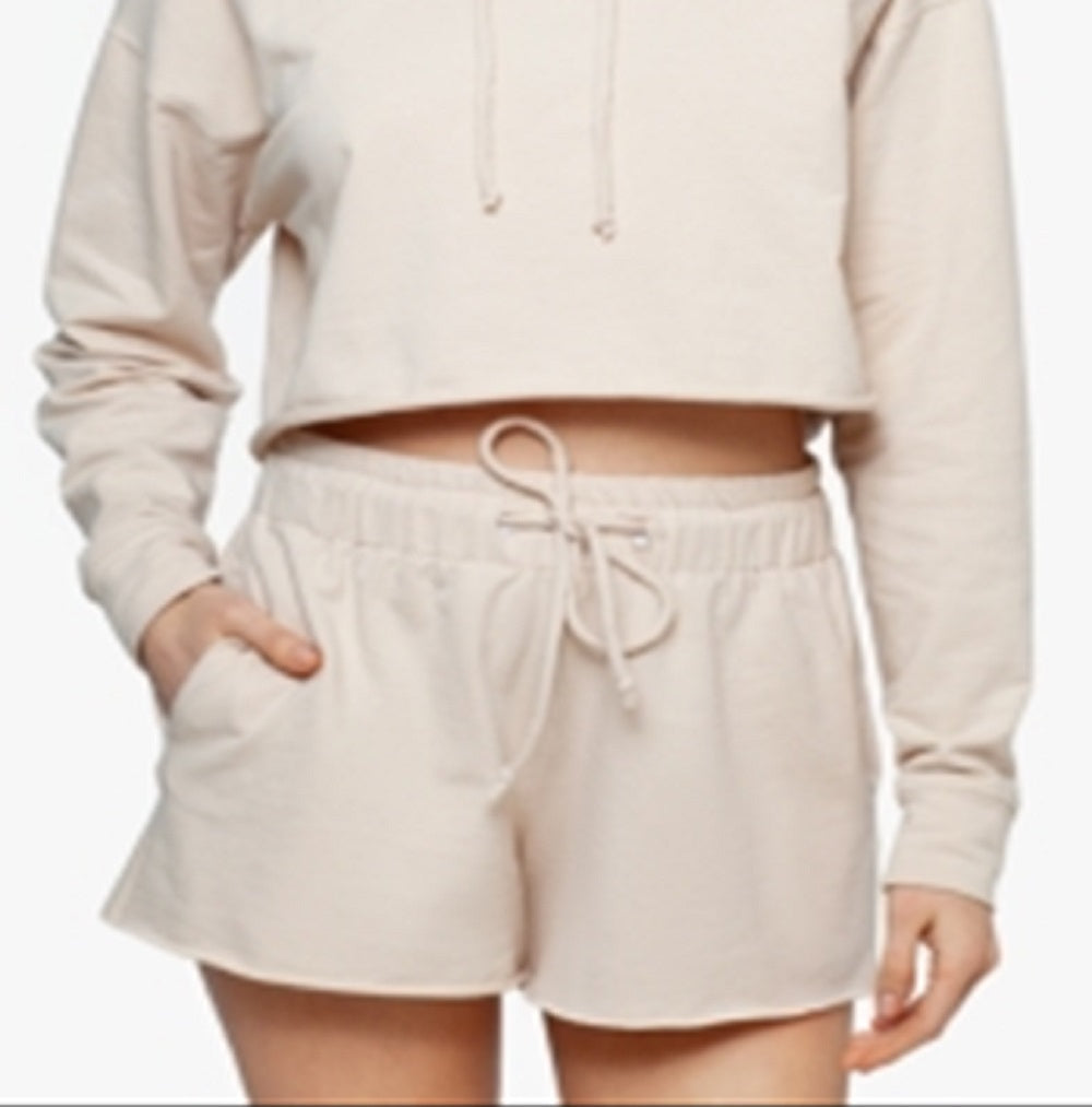 Moletom com capuz feminino Betsy &amp; Adam Cropped Cozy, marrom, tamanho pequeno