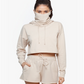 Moletom com capuz feminino Betsy &amp; Adam Cropped Cozy, marrom, tamanho pequeno