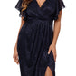 Vestido feminino Betsy &amp; Adam com saia tulipa metálica, azul, tamanho 10