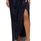 Vestido feminino Betsy &amp; Adam com saia tulipa metálica, azul, tamanho 10