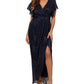 Vestido feminino Betsy &amp; Adam com saia tulipa metálica, azul, tamanho 10